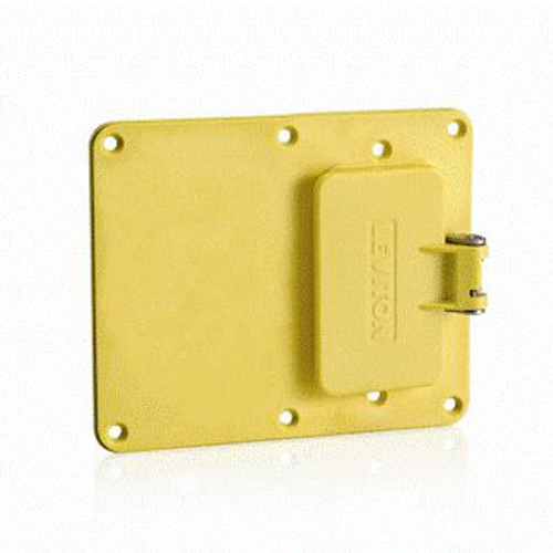 Two-Gang, 1-GFCI w/ Weather-resistant Flip-lid, 1-blank Coverplate (Yellow)
