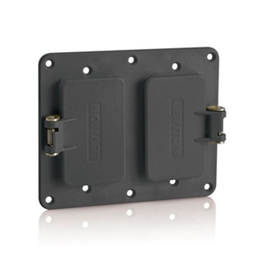 2, GFCI/Decora Receptacle Coverplate w/ Weather-resistant Flip Lid Black