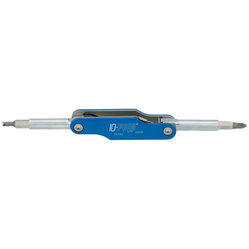 10-in-1, 10-Fold Folding Screwdriver/Nut Driver, Schrader Valve Core Tool