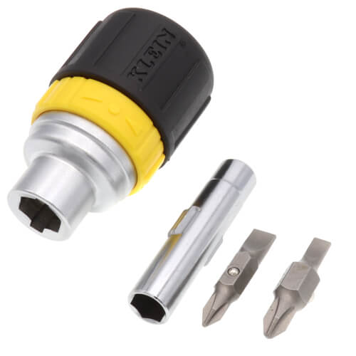 6-in-1 Ratcheting Screwdriver, Stubby, Ph, Sl, Nut Bits 3 6-in-1 Ratcheting Screwdriver, Stubby, Ph, Sl, Nut Bits