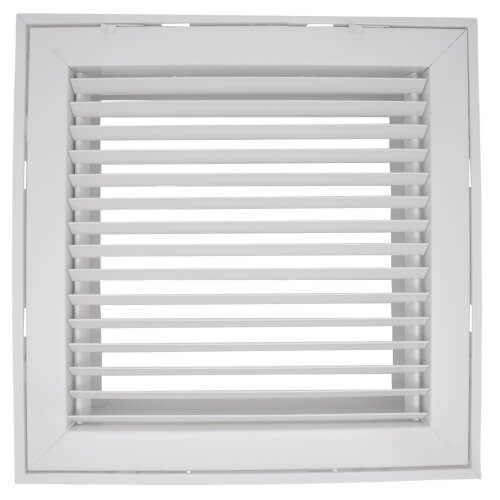 12" x 12" (Wall Opening Size) White Steel Fixed-Bar Filter Grille (96AFB2 Series)