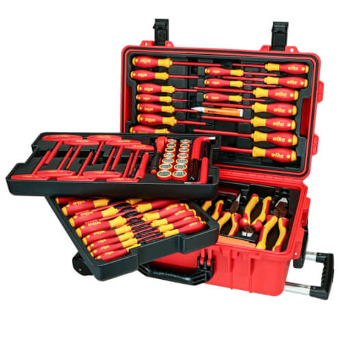 80-Piece Master Electrician's Insulated Tools Set In Rolling Hard Case