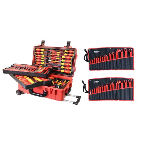 112-Piece Master Electrician's Insulated Tools Set In Rolling Hard Case