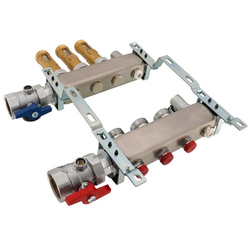 3 Loop 1-1/2" Stainless Steel Manifold w/ Flowmeter & Ball Valve (Fully Assembled) 3 3 Loop 1-1/2" Stainless Steel Manifold w/ Flowmeter & Ball Valve (Fully Assembled)