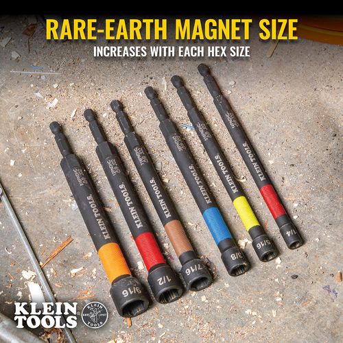 6-Piece Color-Coded Nut Setters Set - SAE 3 6-Piece Color-Coded Nut Setters Set - SAE