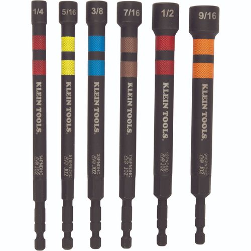 Hollow Magnetic Color-Coded Ratcheting Power Nut Driver, 7 Piece